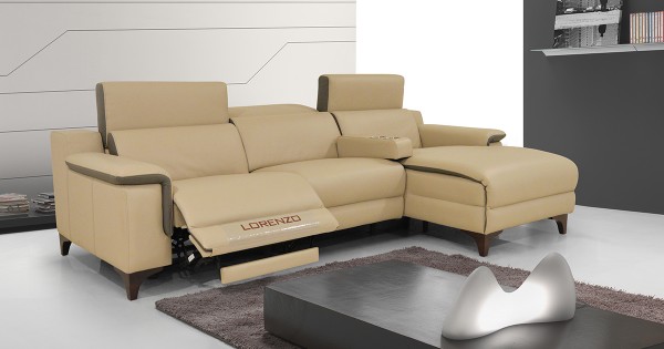 Dante 5932L 3 Seater L-shaped Leather Sofa | Lorenzo