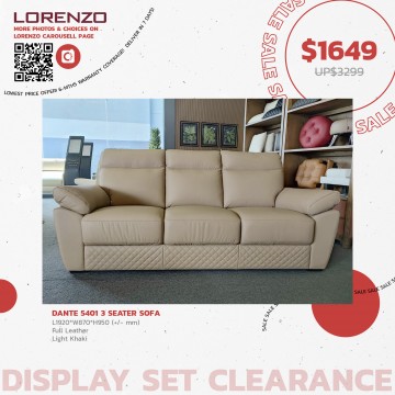 Dante 5401 3 Seater Leather Sofa Clearance