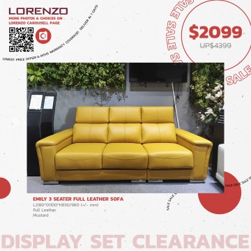 Emily 3 Seater Leather Sofa Clearance