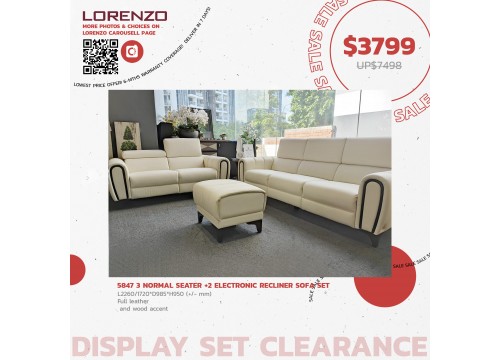 Sofa Clearance 5847 3+2 Seaters Leather Sofa & Recliner Sofa